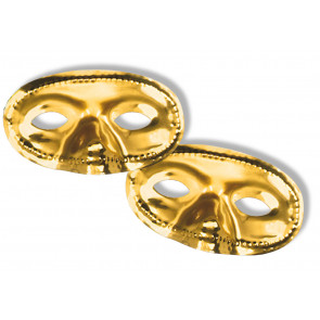 Plastic Domino Eye Masks: Gold (24)