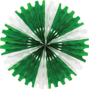 Green & White 25" Tissue Fan