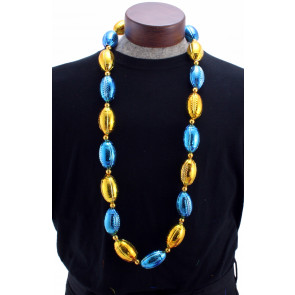 Jumbo Football Beads: Blue & Gold