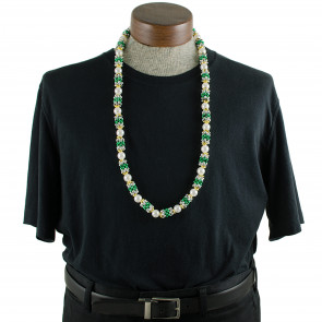 Handstrung St. Patrick's Day Pearl Cluster Bead Necklace