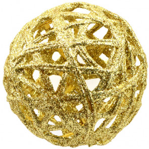 4" Glitter Lattice Ball: Gold