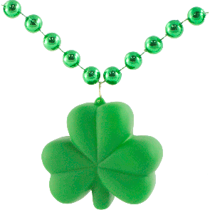 Light Up Shamrock Necklace On Green Beads