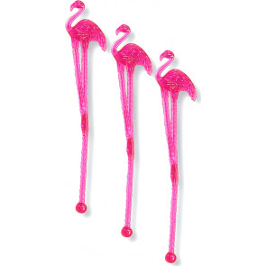 Plastic Pink Flamingo Stirrers (20)