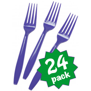 Plastic Forks: Purple (Pack of 24)