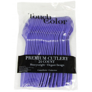 Plastic Spoons: Purple (Pack of 24)