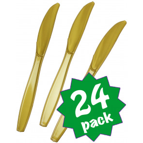 Plastic Knives: Gold (Pack of 24)