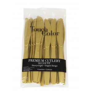 Plastic Knives: Gold (Pack of 24)