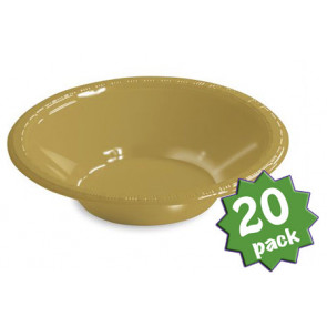 12 Oz. Plastic Bowl: Glittering Gold (20)