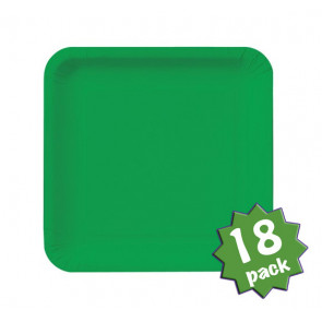 7.25" Square Lunch Plates: Emerald Green (18)
