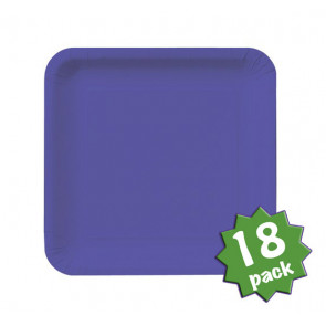7.25" Square Lunch Plates: Purple (18)
