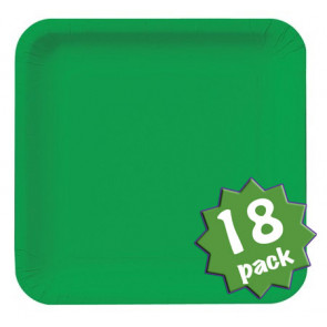 9" Square Dinner Plates: Emerald Green (18)
