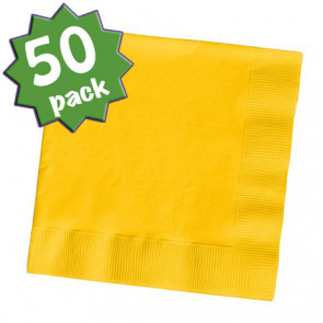 3-Ply Lunch Napkins: School Bus Yellow (50)