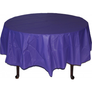 82" Octy-Round Plastic Tablecover: Purple