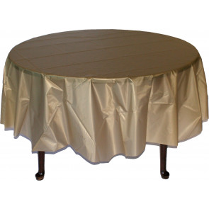 82" Octy-Round Plastic Tablecover: Gold