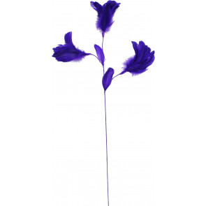 Feather Flower Floral Spray: Purple