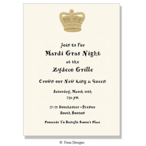 Gold Crown Embossed Invitation