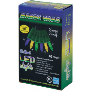 LED Mardi Gras Lights: 40 Light Strand