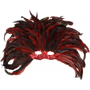 Sequin Glamour Mask: Red