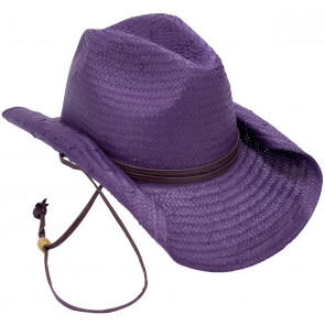 Rolled Brim Cowboy Hat: Purple