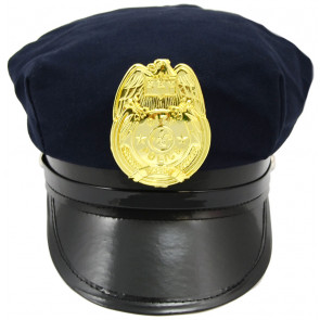 Adult Police Cap: Navy Blue