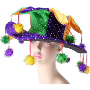 Mardi Gras Pom Pom Hat