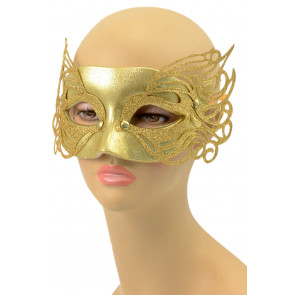 Plastic Filigree Mask: Gold
