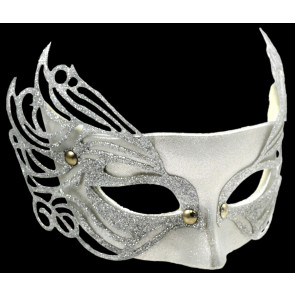 Plastic Filigree Mask: Silver