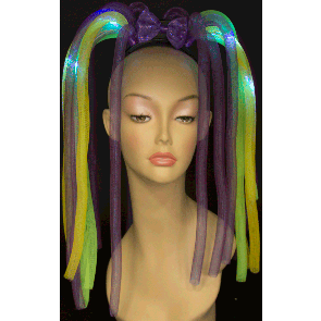 Light-Up Mardi Gras Mesh Tubes Headband