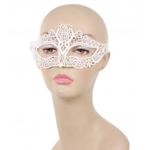 Lace Cat Eye Mask: Ivory