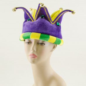 Whimsical Velvet Mardi Gras Crown with Bells