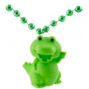 Light Up Alligator Necklace On Green Beads