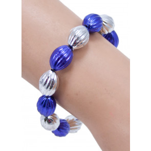 Spiral Bead Bracelet: Blue & Silver