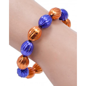 Spiral Bead Bracelet: Blue & Orange