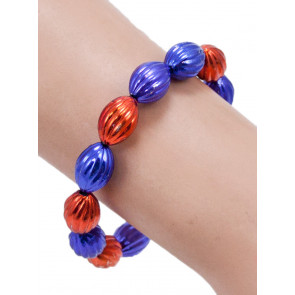 Spiral Bead Bracelet: Blue & Red