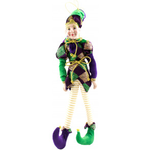 18" Harlequin Jester Doll Ornament