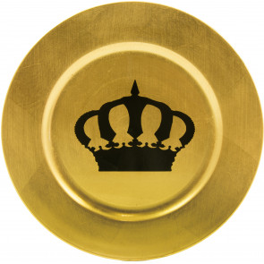 Gold Leaf Round Crown Charger