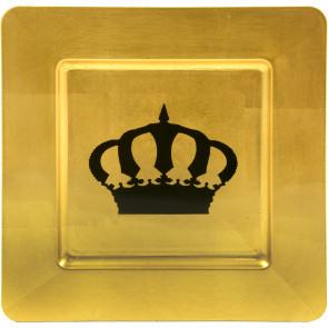 Gold Leaf Square Crown Charger