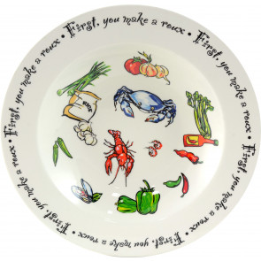Louisiana Cajun Spoon Rest Holder White Ceramic Porcelain Crawfish Shrimp  Crab Oyster 