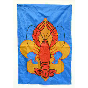 Crawfish Fleur De Lis Large Flag