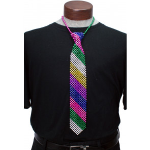 Beaded Necktie: Rainbow