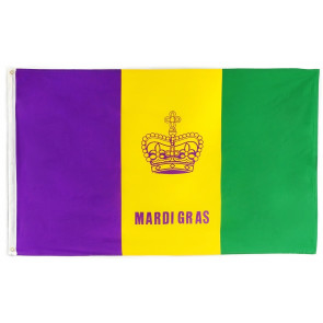 3' x 5' Mardi Gras Flag with Grommets