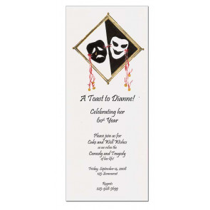 Comedy and Tragedy Mask Invitation