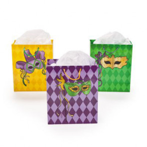 Mardi Gras Harelquin Handled Gift Bags (12)