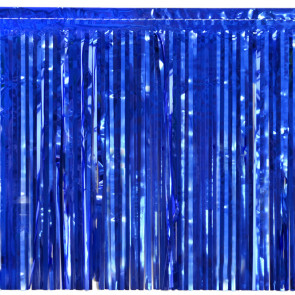 2-Ply Fringe Drape: Metallic Royal Blue (10' x 15