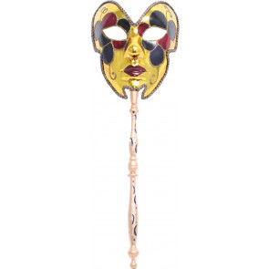 Venetian Gold Stick Mask