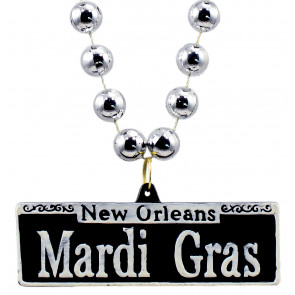 Mardi Gras Street Sign Necklace