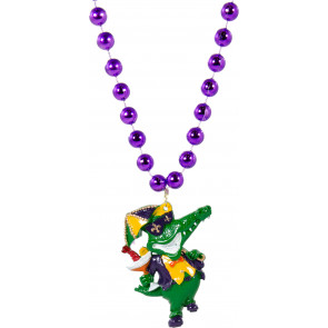 Second Line Mardi Gras Gator Bead Necklace