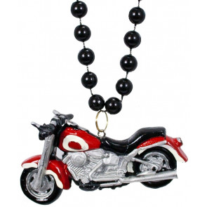 Motorcycle on Black Pearls Necklace