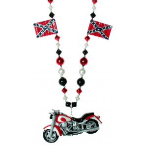 Confederate Flag Motorcycle Necklace