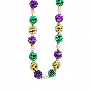 Mardi Gras Berry Bead Necklace: PGG W Pearl